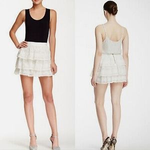 Alice + Olivia White Tiered Skirt